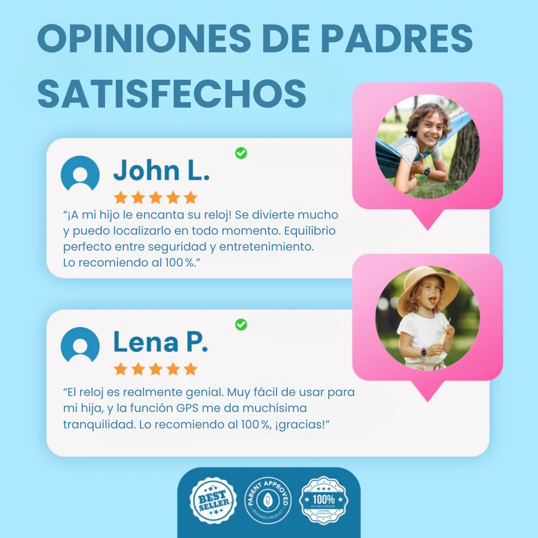 Reloj de seguridad infantil 4G, con rastreador GPS, llamadas y aviso de zona segura.