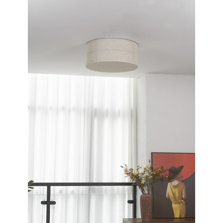 Lámpara Hashira de lino, diseño minimalista para iluminación de techo en hogares.