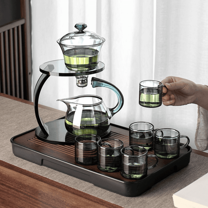 Juego de té de vidrio Arielle para el hogar. Infusión automática magnética, fácil y sofisticada.