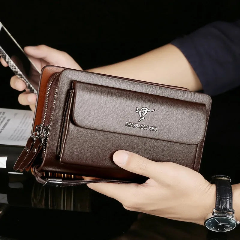 Bolso de mano masculino que irradia elegancia y estilo. Un accesorio sofisticado para el hombre moderno.