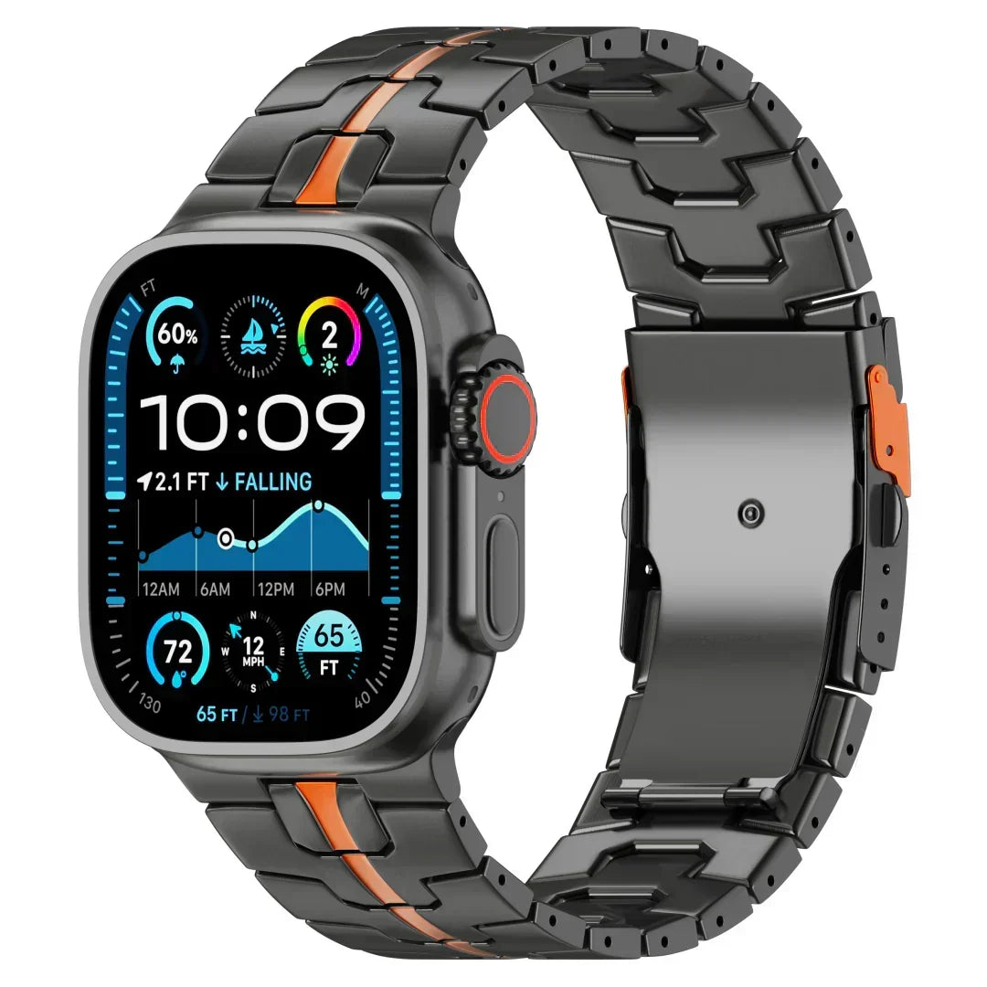 Correa de titanio ligera para reloj inteligente, pulsera metálica duradera y elegante.