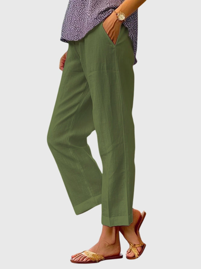 Pantalones Ángela rectos y elegantes para mujer, estilo atemporal y ropa cómoda, perfectos para la moda de verano.