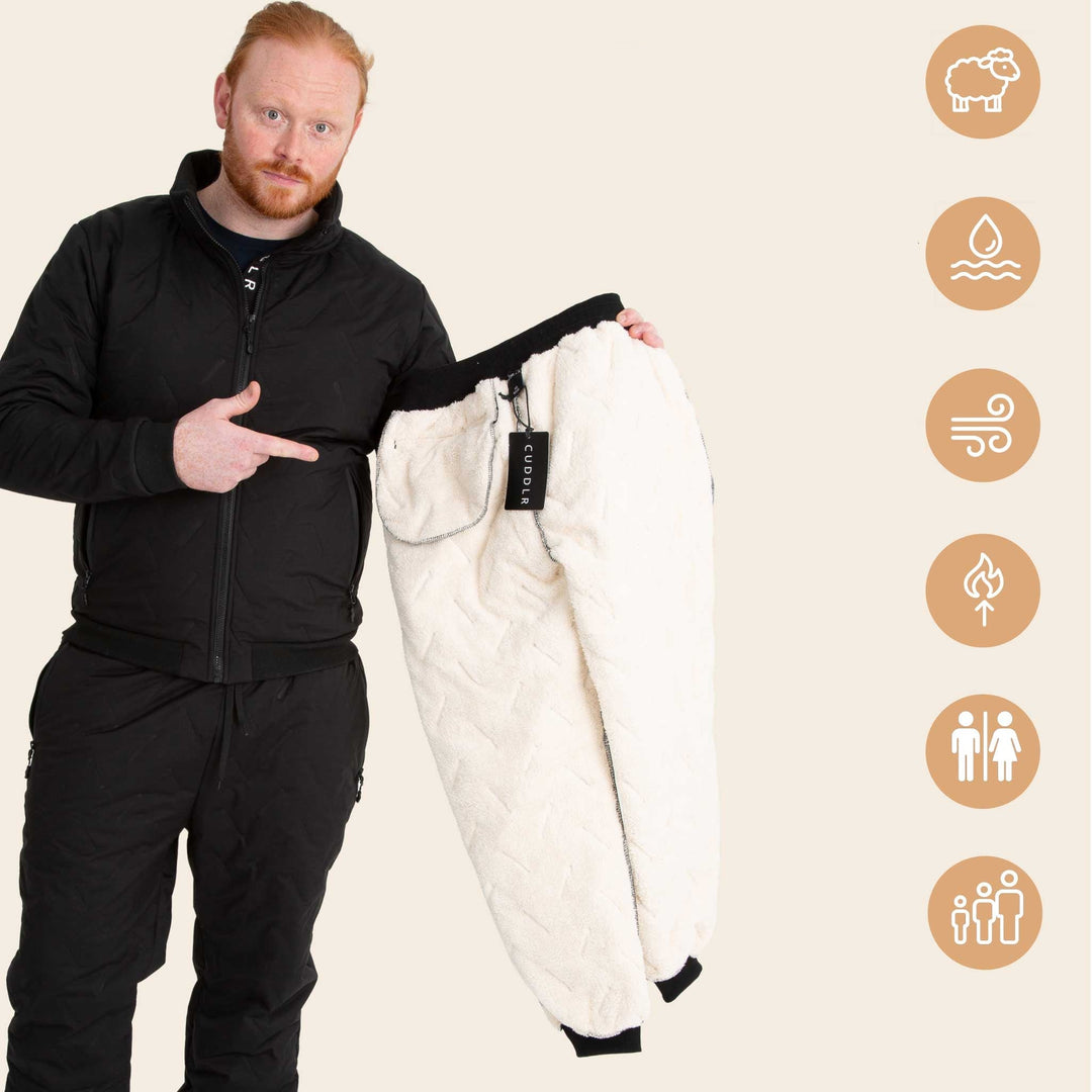 Pantalones térmicos impermeables de hombre con forro polar. Ideales para invierno, senderismo y deportes outdoor.