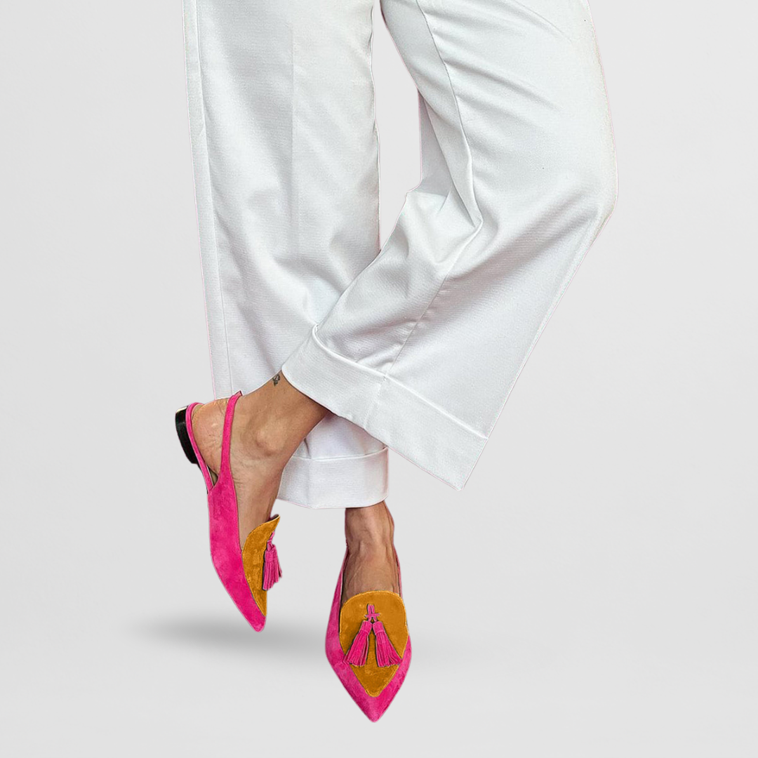 Zapatos mocasines de mujer NELE, estilo slingback con punta fina. Ideal para moda femenina elegante y cómoda en primavera y verano.