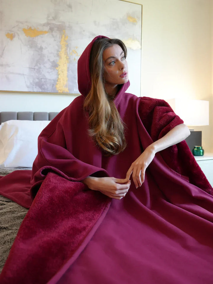 Regalo perfecto: manta con capucha de felpa suave y cálida, comodidad para invierno.