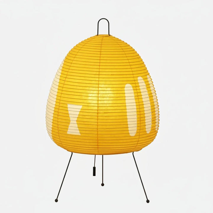 Lámpara de mesa retro-japonesa. Papel de arroz y diseño wabi-sabi para una iluminación única.