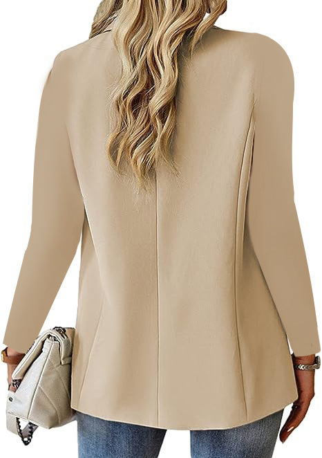 Moda femenina: blazer de manga larga, chaqueta elegante para un look profesional y sofisticado.