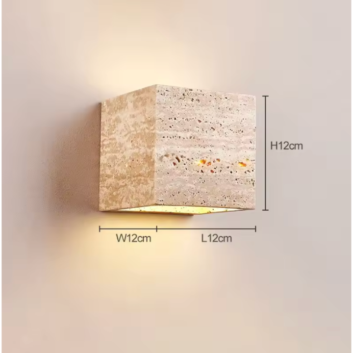 Aplique de pared exterior estilo Wabi Sabi, ideal para jardín. Luz LED moderna y resistente.