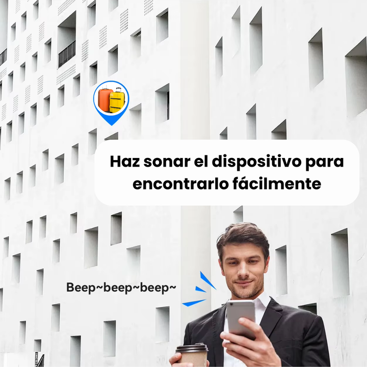 Dispositivo GPS anti-pérdida para equipaje y objetos valiosos, compatible con iOS. Viaja tranquilo.