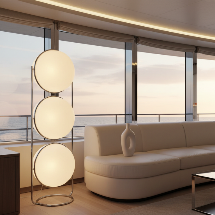 Lámpara de pie para sala o dormitorio, diseño contemporáneo, luz de estilo.