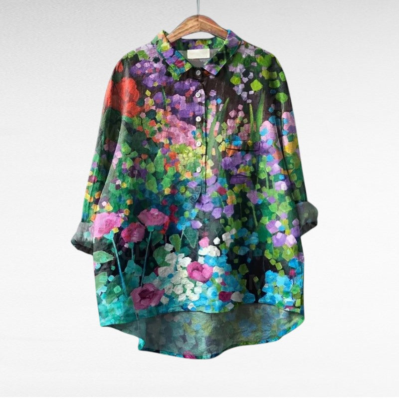 Blusa vintage elegante para mujer, ideal para primavera y verano. Estilo único y confort.