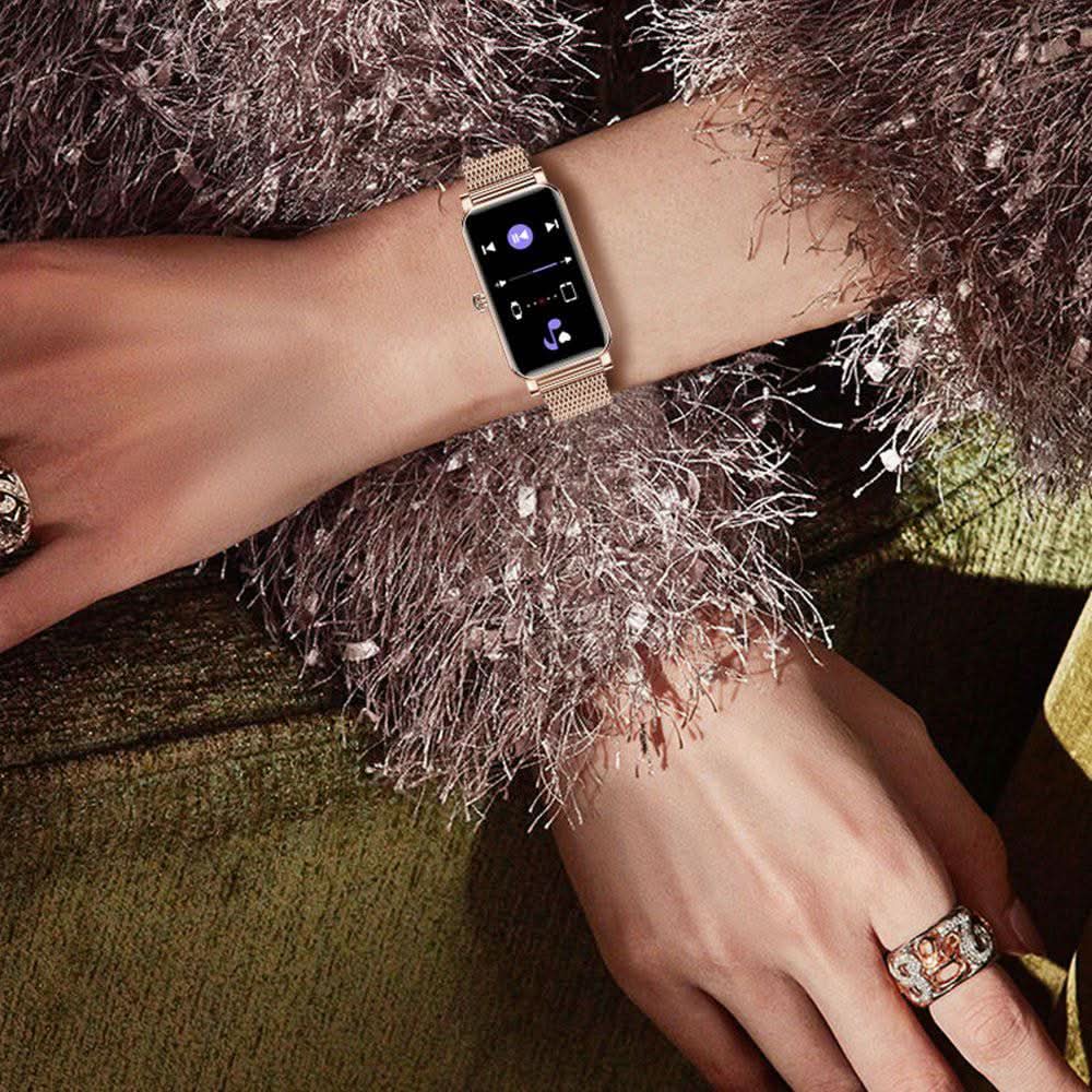 Smartwatch de mujer con notificaciones de llamadas/mensajes. Mantente conectada y activa con estilo.