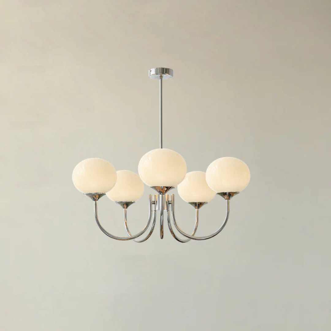 Iluminación de hogar Aris, lámpara colgante de diseño contemporáneo en cromo.
