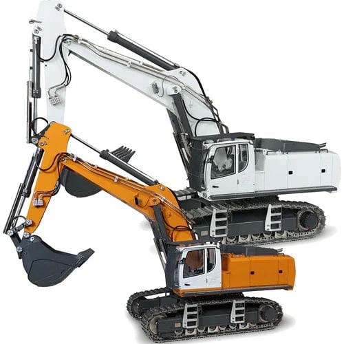 Excavadora hidráulica RC 1/14 RTR con control remoto. Juguete de construcción, hobby de radio control de alta precisión.