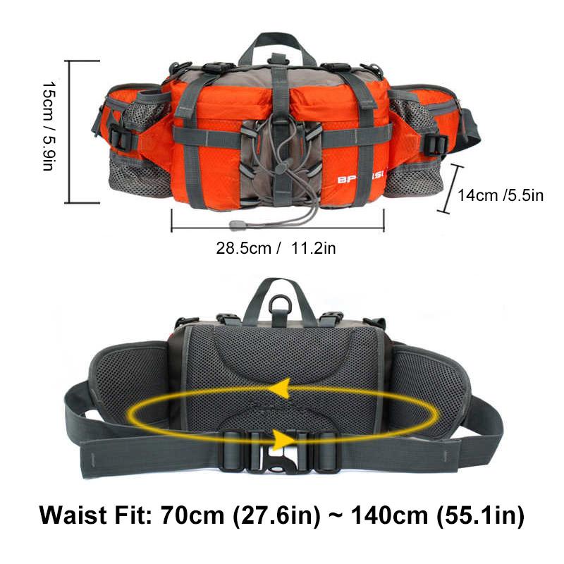Riñonera unisex para senderismo y viaje, compacta, con portabotellas para mantenerte hidratado.