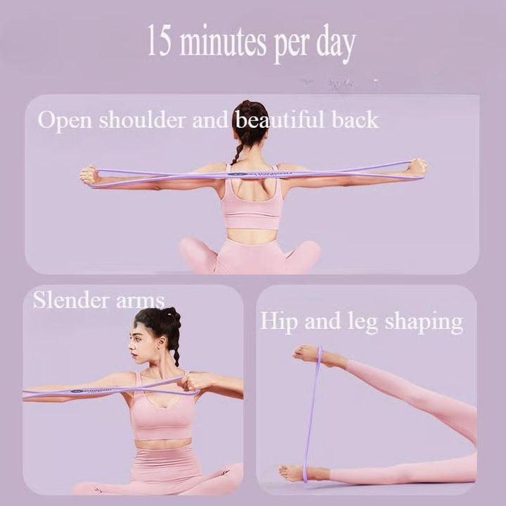 Banda de resistencia en 8 para yoga, pilates y ejercicios de postura, ideal para entrenamiento.