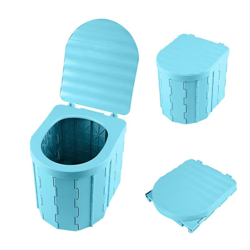 Inodoro portátil plegable para camping, senderismo, viajes y emergencias. Higiene donde la necesites.