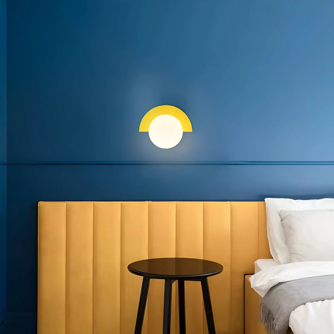 Diseño elegante: lámpara de pared semicircular moderna, luz cálida o blanca para iluminación del hogar.