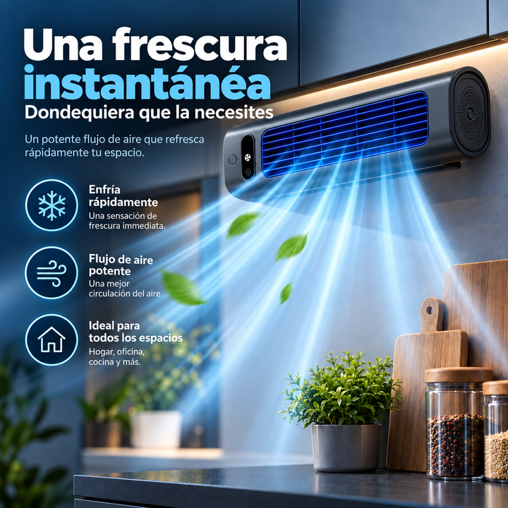 Ventilador de torre personal, inalámbrico, recargable; perfecto para oficina y hogar.