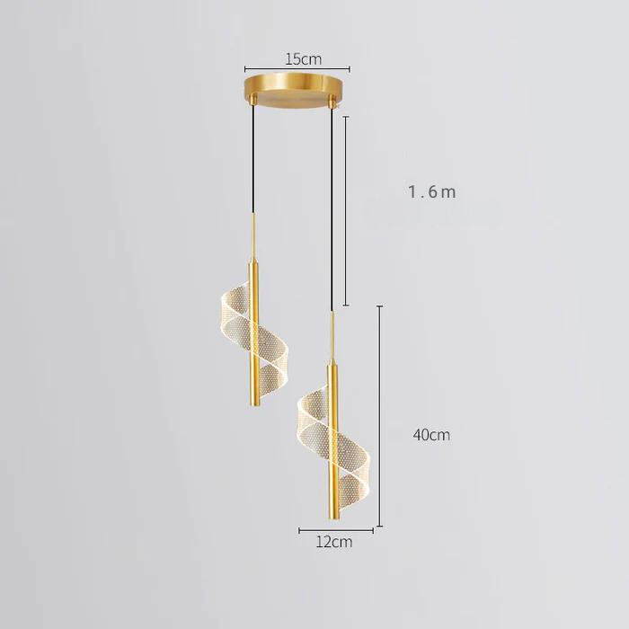 Iluminación LED espiral moderna de techo, ideal para ambientes de diseño minimalista.