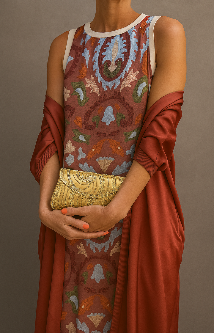 Vestido de mujer sin mangas con estampado floral vibrante, tejido ligero y fluido para máxima comodidad.