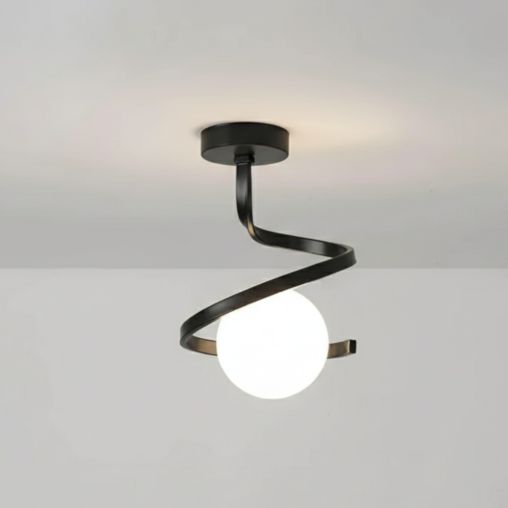Lámpara de techo LED slim con halo de luz, ideal para interiores y decoración moderna.