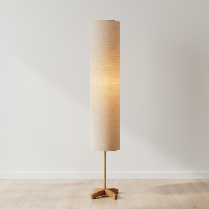 Lámpara moderna Nomi de pie. Diseño Japandi para decoración interior y luz ambiental en cualquier habitación.