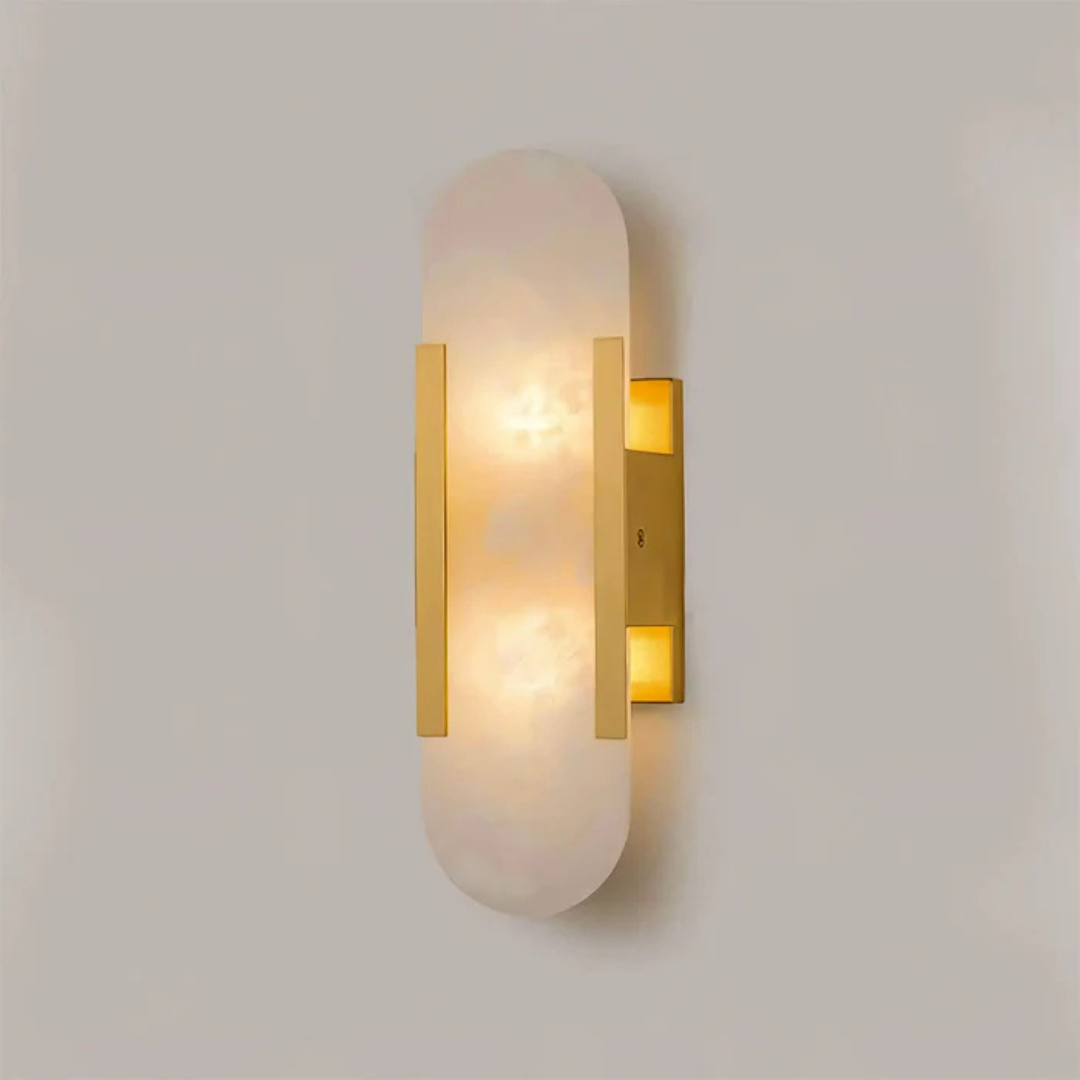 Aplique LED de mármol para pared, iluminación interior con diseño moderno y minimalista para el hogar.