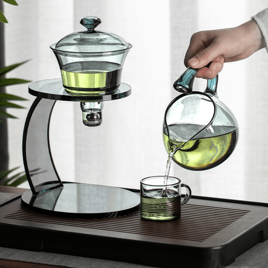 Regalo ideal para amantes del té: juego Arielle de vidrio con sistema de infusión automática magnética.