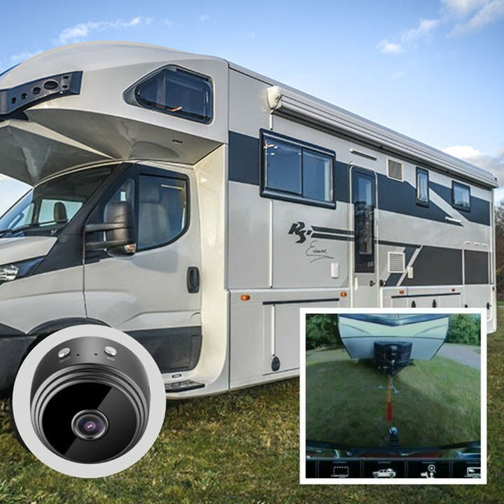 Cámara para autocaravana magnética. Mini cámara WiFi 1080p para seguridad y vigilancia en tu vehículo.