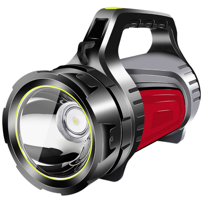 Linterna LED doble cara iluminando tienda de camping, luz potente e impermeable para aventura.