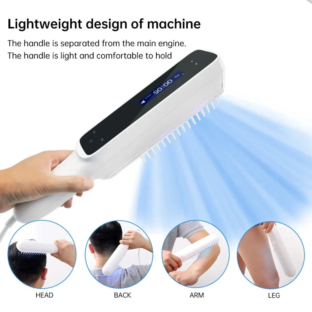 Lámpara de luz UVB de banda estrecha para tratamiento de enfermedades de la piel. Portátil y segura.