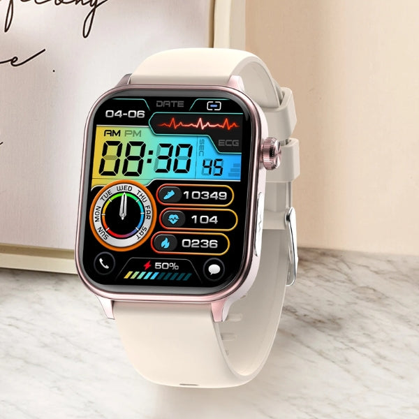 Dispositivo de monitoreo avanzado: smartwatch para glucosa, corazón y presión arterial. ¡Cuida tu salud!