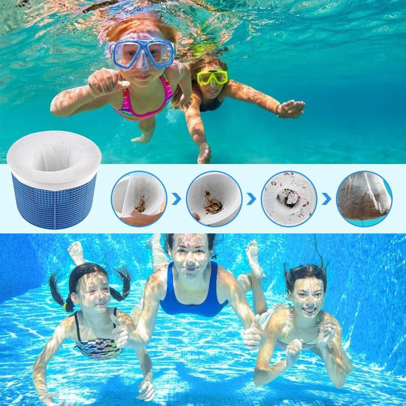 Set de calcetines de filtro para piscinas. Protege la bomba y asegura un agua cristalina.