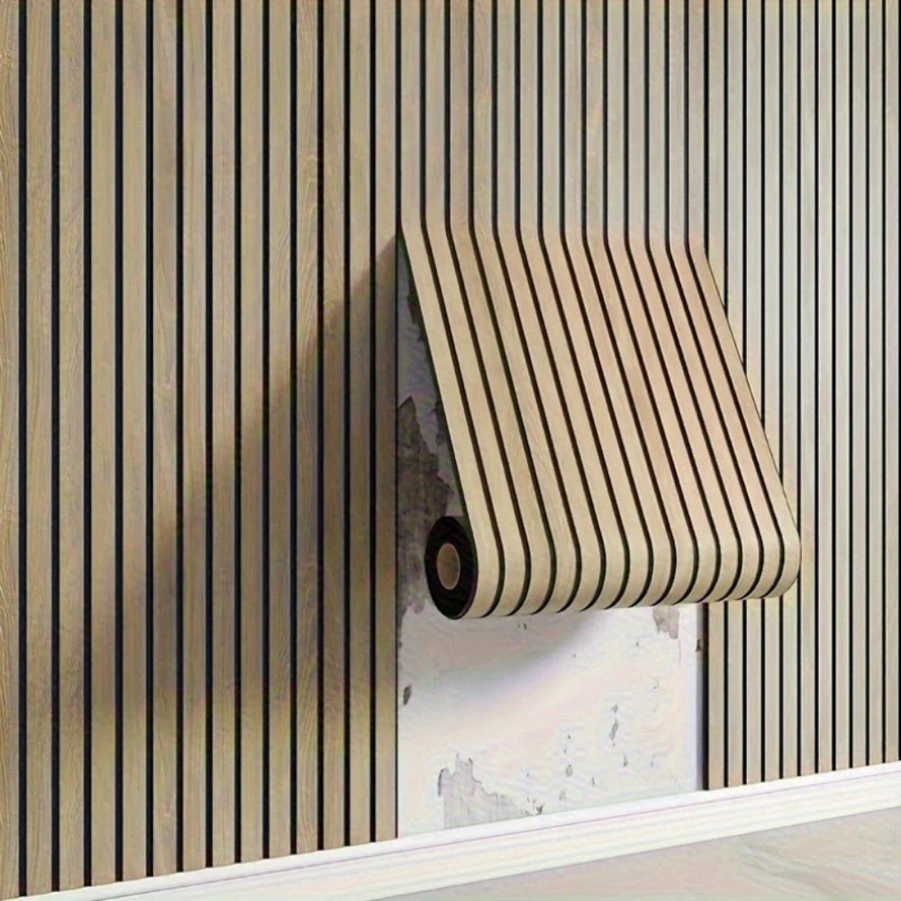 Panel de pared efecto madera 3D, autoadhesivo y resistente al agua, perfecto para cualquier habitación.