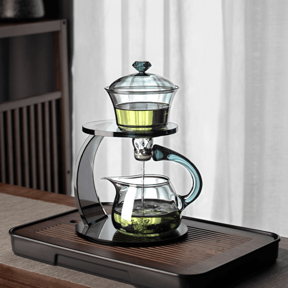 Set de té de vidrio Arielle con infusión magnética automática, perfecto para tu hogar y amantes del té.