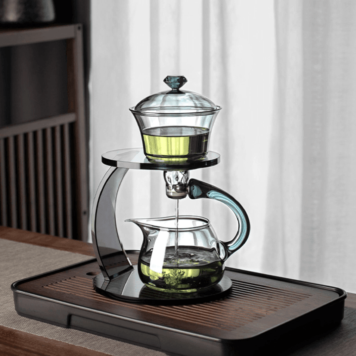 Set de té de vidrio Arielle con infusión magnética automática, perfecto para tu hogar y amantes del té.