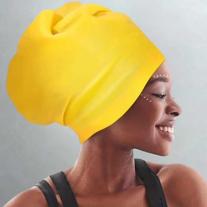 Gorro natación AquaDome XL para cabello abundante, rizos y trenzas. Silicona, ideal para piscina.