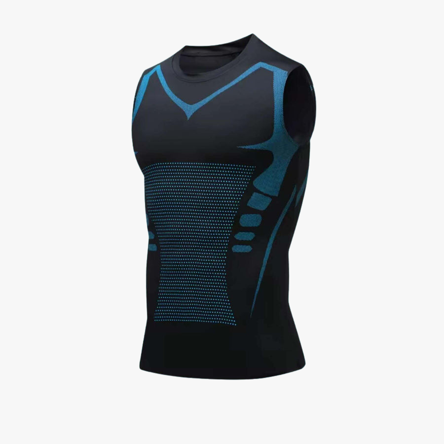 Camiseta moldeadora iónica para hombres, compresión discreta, mejora la postura y estiliza la figura.