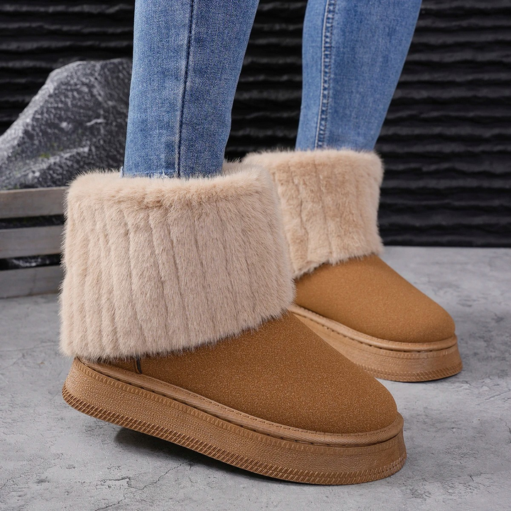 Botas de mujer elegantes para invierno. Calzado cálido y con estilo, perfecto para la moda de otoño e invierno.