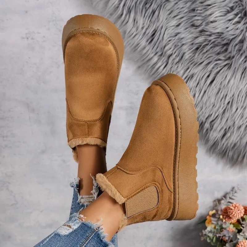 Calzado de invierno femenino con punta redonda, estilo casual, máxima calidez y confort.