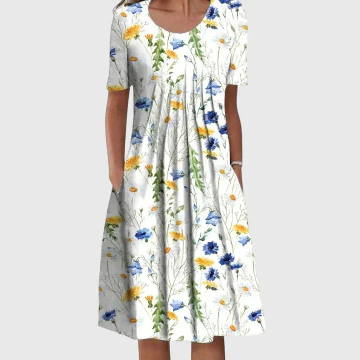 Elegante vestido floral casual para mujer, cómodo, con volantes, ideal para cualquier evento de verano.