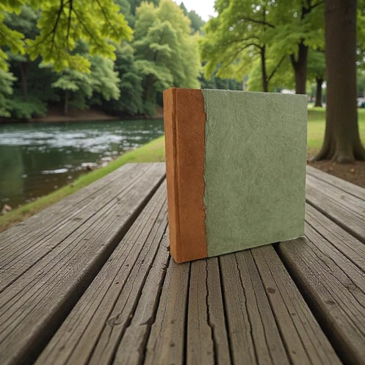 Diario de escritura artesanal Namaste para journaling. Relájate y escribe tus pensamientos en papel Lokta natural.