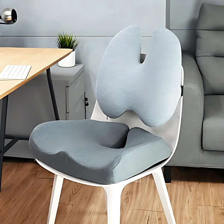 Cojín ortopédico ErgoEase universal para aliviar el dolor de espalda y coxis en asiento y silla.