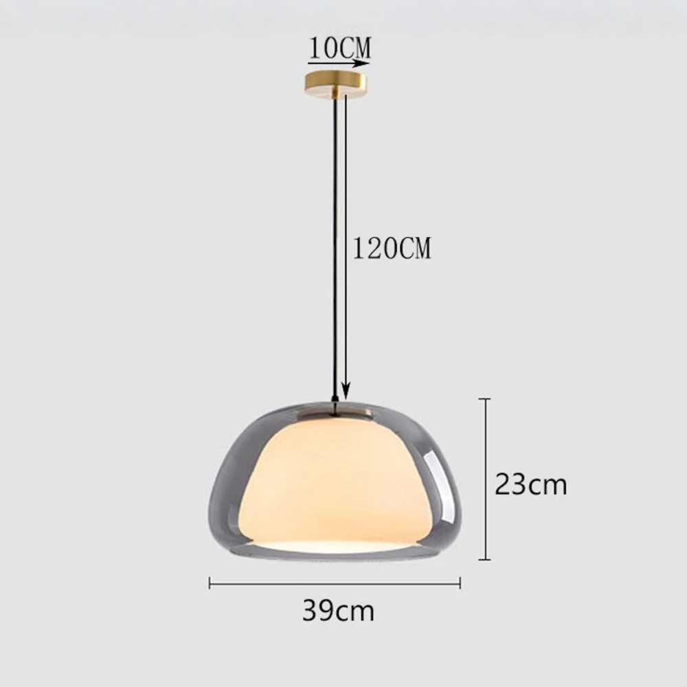 Lámpara colgante minimalista de cúpula para cocina, diseño contemporáneo y funcional.