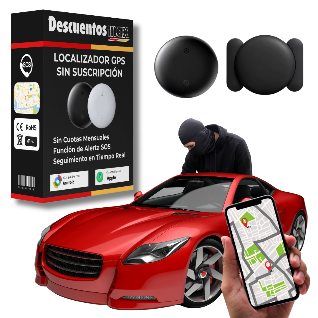 Localizador GPS antirrobo para coche, compatible con Android e iOS, seguridad vehicular.