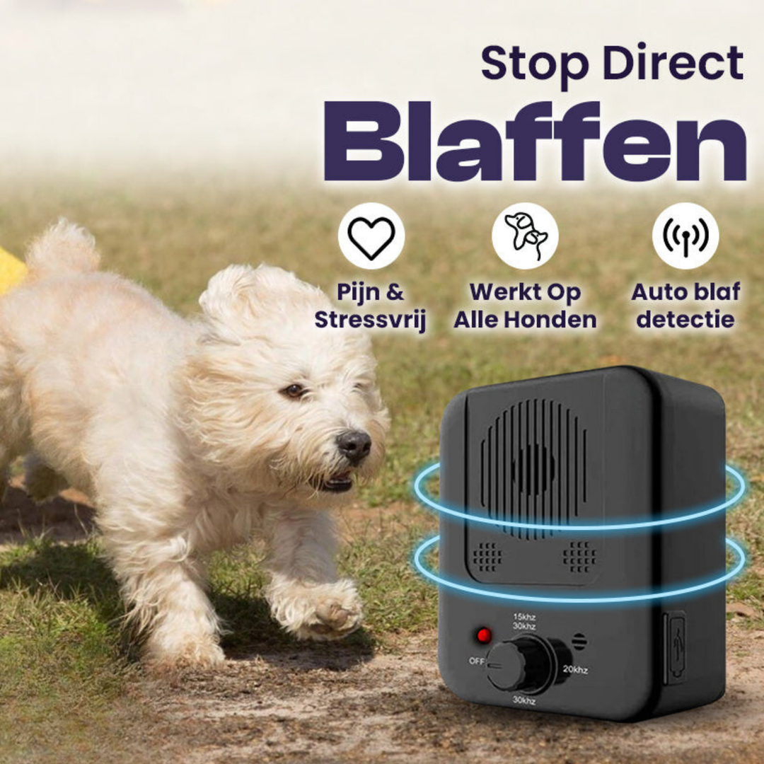 Tecnología ultrasónica en adiestrador anti-ladridos. Silbato para perros efectivo en el control de ladridos.
