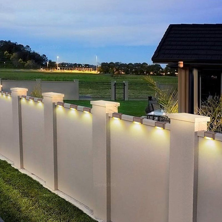 Luces solares LED para escaleras exteriores. Perfectas para jardín, terraza o patio. Pack de 4.