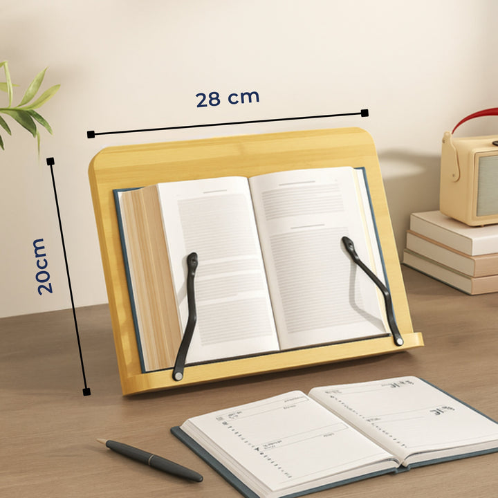 Soporte unisex de diseño minimalista para libros y tablets. Plegable, perfecto para ahorrar espacio.