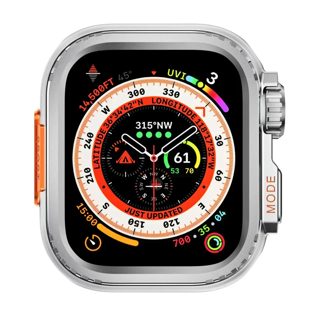 Funda de aluminio de alta resistencia para smartwatch. Máxima seguridad.